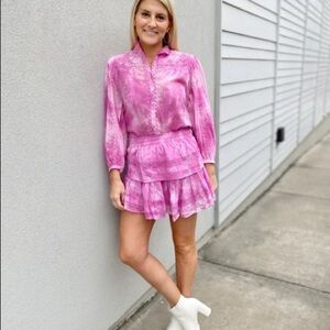 LoveShackFancy Rhonda Top Long Sleeve Begonia Small